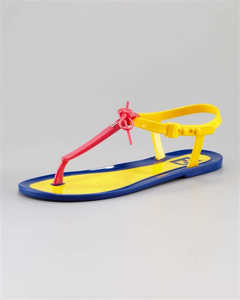 fendi jelly flat thong sandal pink|farfetch Fendi sandals.